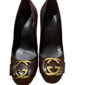 Gucci Guccissima Interlocking GG High Heel with Round Toe - Size 6.5